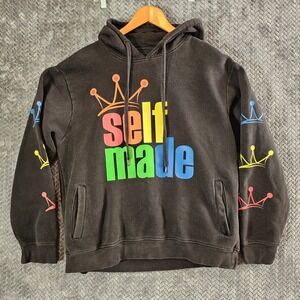 Evolution In Design Self Made Graphic Hoodie Black Mens XL Crown Streetwear